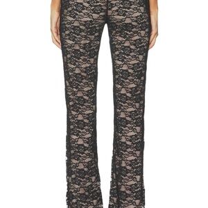 MAJORELLE Black Lace Flare Pants